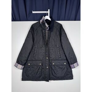 BARBOUR Beadnell Polarquilt Jacket - Corduroy Collar Black - Women's Plus 1X